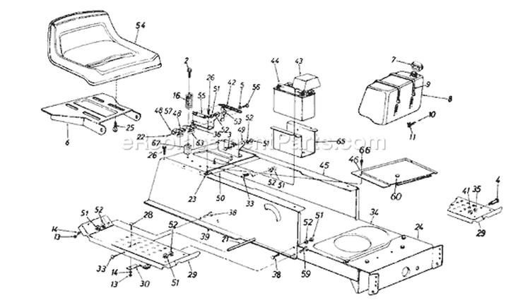 Page G Diagram and Parts List for 135D614G401 1995 Yard Man Lawn Tractor